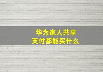 华为家人共享支付都能买什么