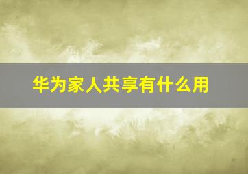 华为家人共享有什么用