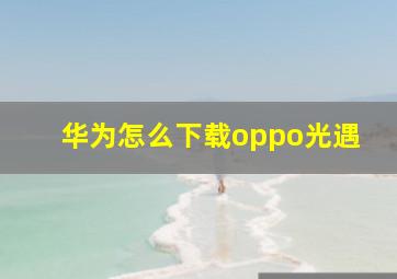 华为怎么下载oppo光遇