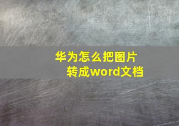 华为怎么把图片转成word文档