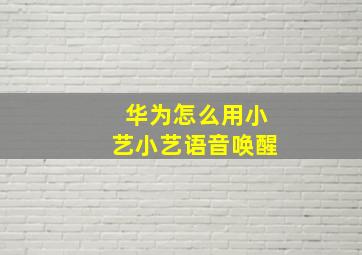 华为怎么用小艺小艺语音唤醒