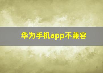 华为手机app不兼容