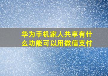 华为手机家人共享有什么功能可以用微信支付