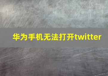 华为手机无法打开twitter