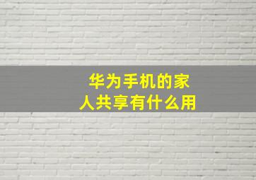 华为手机的家人共享有什么用