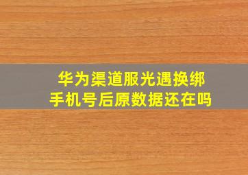 华为渠道服光遇换绑手机号后原数据还在吗