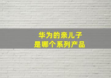 华为的亲儿子是哪个系列产品