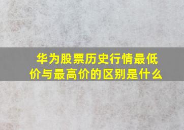 华为股票历史行情最低价与最高价的区别是什么