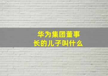 华为集团董事长的儿子叫什么