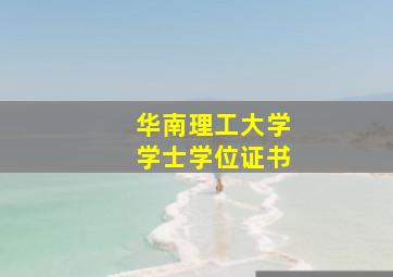 华南理工大学学士学位证书