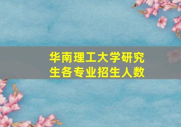 华南理工大学研究生各专业招生人数