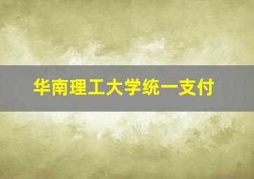 华南理工大学统一支付