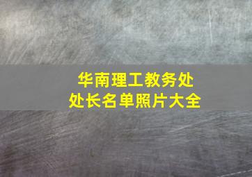 华南理工教务处处长名单照片大全