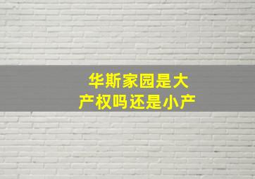 华斯家园是大产权吗还是小产