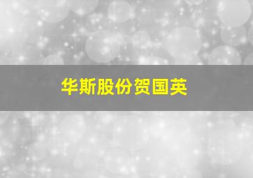 华斯股份贺国英