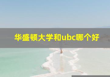 华盛顿大学和ubc哪个好