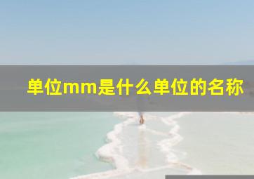 单位mm是什么单位的名称