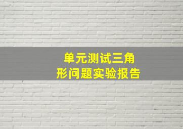 单元测试三角形问题实验报告