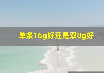 单条16g好还是双8g好