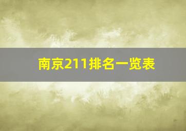 南京211排名一览表