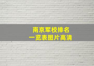 南京军校排名一览表图片高清