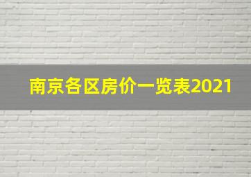 南京各区房价一览表2021