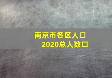 南京市各区人口2020总人数口