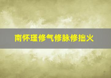 南怀瑾修气修脉修拙火