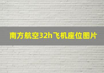 南方航空32h飞机座位图片