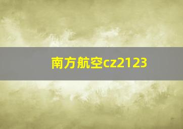 南方航空cz2123