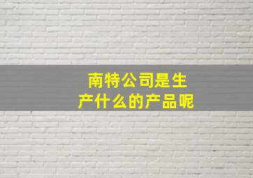 南特公司是生产什么的产品呢