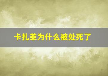 卡扎菲为什么被处死了