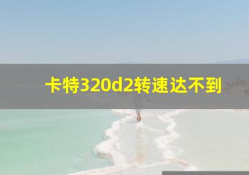 卡特320d2转速达不到