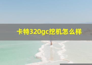 卡特320gc挖机怎么样