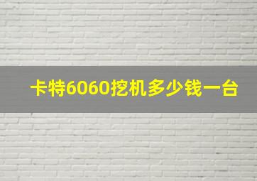 卡特6060挖机多少钱一台