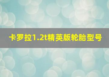 卡罗拉1.2t精英版轮胎型号