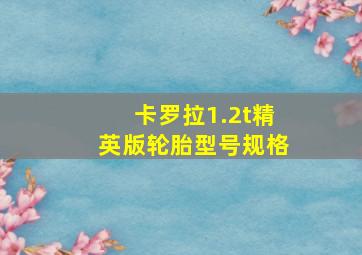 卡罗拉1.2t精英版轮胎型号规格