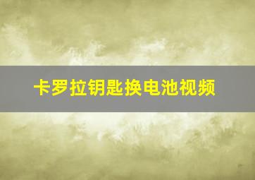 卡罗拉钥匙换电池视频