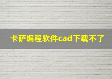 卡萨编程软件cad下载不了