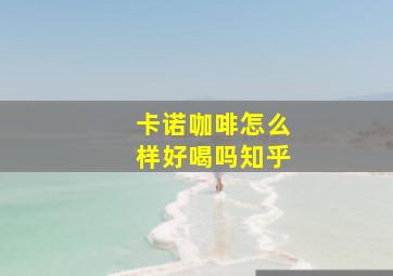 卡诺咖啡怎么样好喝吗知乎