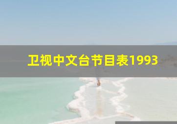 卫视中文台节目表1993