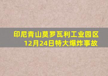 印尼青山莫罗瓦利工业园区12月24日特大爆炸事故