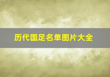 历代国足名单图片大全