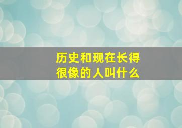 历史和现在长得很像的人叫什么