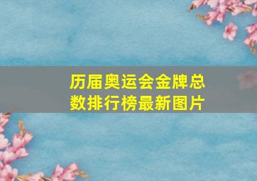 历届奥运会金牌总数排行榜最新图片