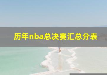 历年nba总决赛汇总分表