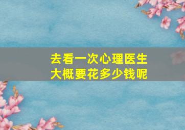 去看一次心理医生大概要花多少钱呢