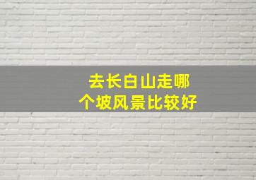 去长白山走哪个坡风景比较好