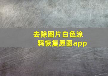 去除图片白色涂鸦恢复原图app