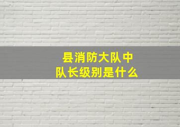 县消防大队中队长级别是什么